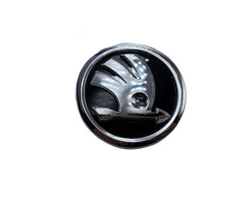 Емблема капот значок Skoda Octavia Tour A5 A7 Fabia Rapid Superb Yeti чорний великий 89мм (32D853621A)