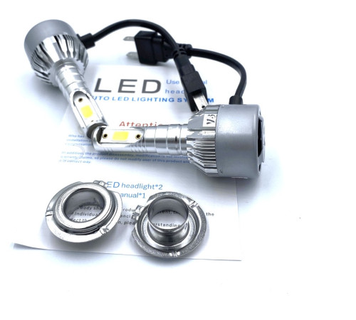 Комплект LED ламп COB C6 H7 головного світла з вентилятором дальнє світло 12v 6000K 36W HeadLight (C6 H7)